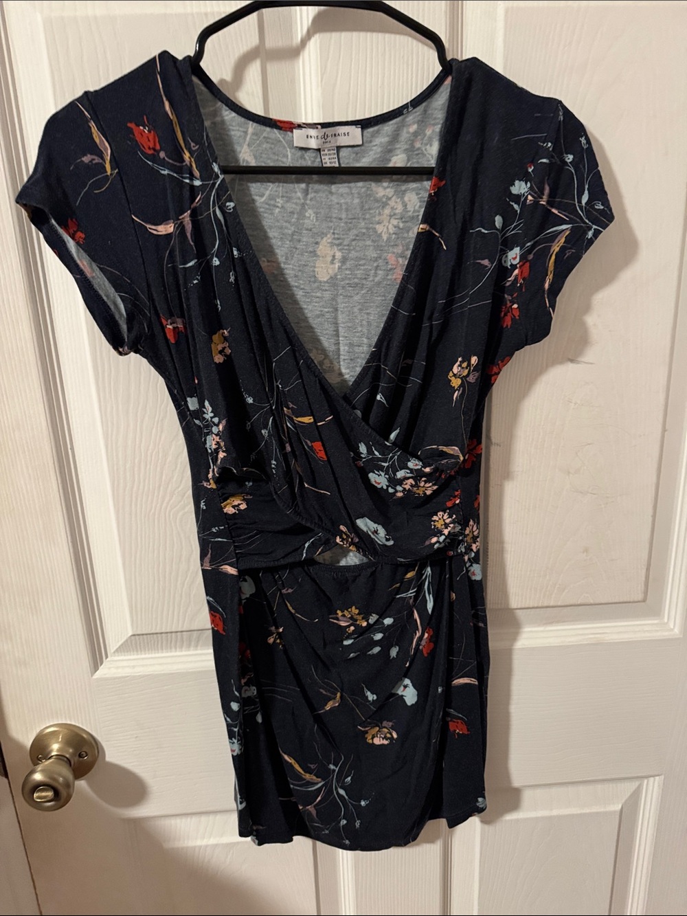 Envie de Fraise Paris Navy Floral Wrap t-shirt